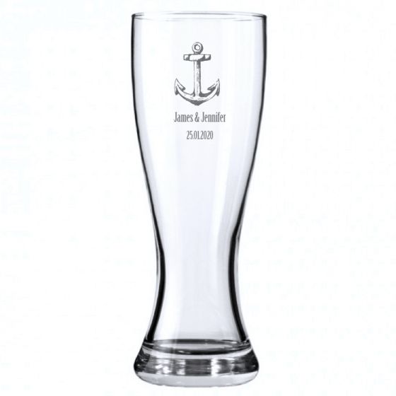 Anchor Personalised Design Engraved Pilsner Beer Glass
