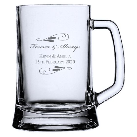 Flourish Design Engraved Personalised Beer Mug