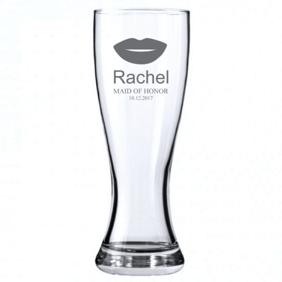 Lips Personalised Design Engraved Pilsner Beer Glass