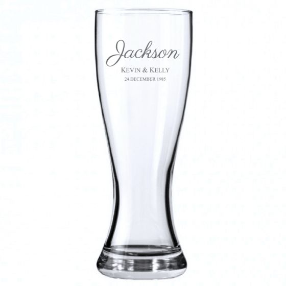 Script Personalised Design Engraved Pilsner Beer Glass