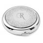Initial Silver Floral Compact Mirror