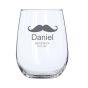 Moustache Design Engraved Personalised Stemless Wine Glass