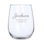Script Design Engraved Personalised Stemless Wine Glass