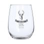 Stag Design Engraved Personalised Stemless Wine Glass
