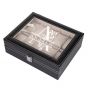 Leaf Monogram Black Watch Box - 10 Slots
